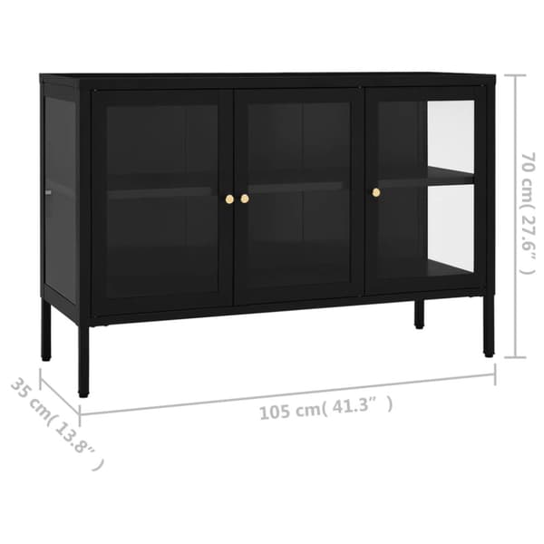 Skænke - Living skænk 105x35x70 cm stål og glas sort