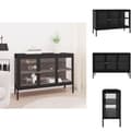 Miniatyrbillede 1 af 11: Skænke - Living skænk 105x35x70 cm stål og glas sort
