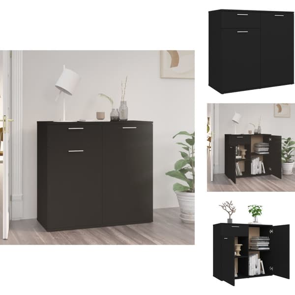Skænke - Living skænk 80x36x75 cm konstrueret træ sort