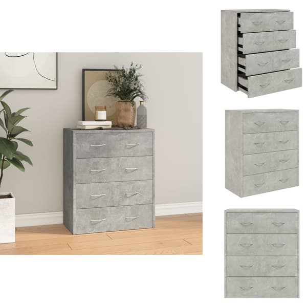 Tarjoilupöydät & senkit - Living Senkki 4 vetolaatikolla 60x30,5x71 cm betoninharmaa