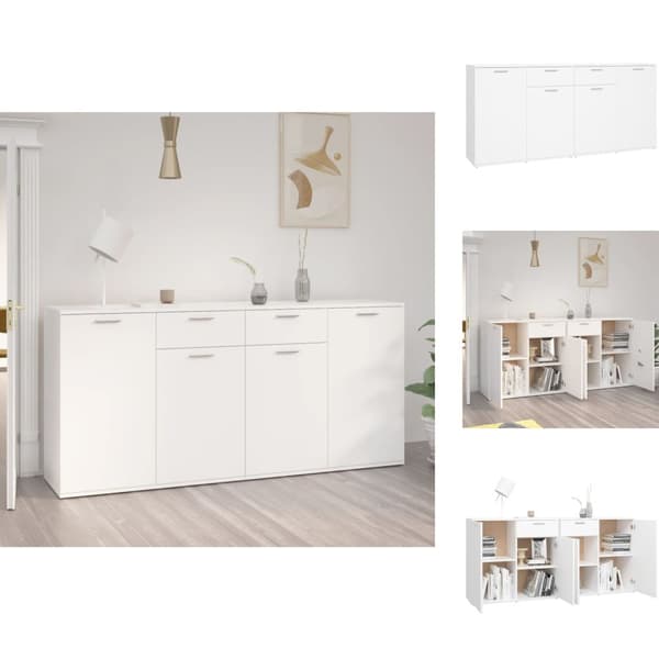 Skænke - Living skænk 160x36x75 cm spånplade hvid