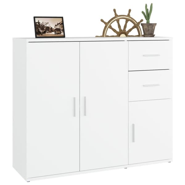 Skænke - Living skænk 91x29,5x75 cm konstrueret træ hvid