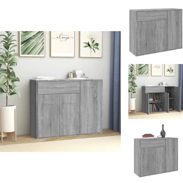 Skænke - Living skænk 88x30x70 cm konstrueret træ grå sonoma-eg