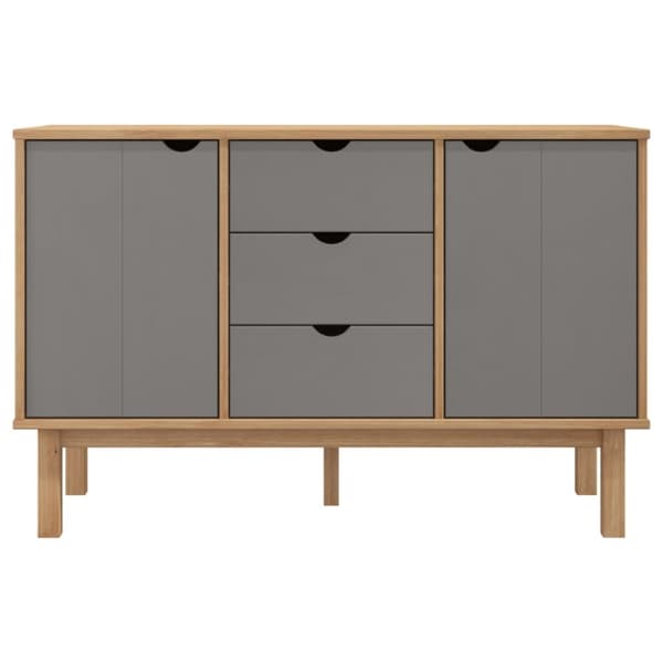 Tarjoilupöydät & senkit - Living Senkki OTTA ruskea ja harmaa 113,5x43x73 cm täysi mänty