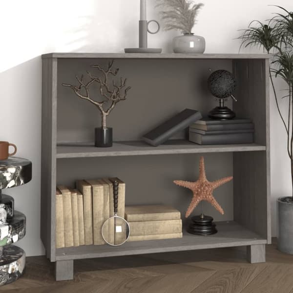 Skænke - Living skænk HAMAR 85x35x80 cm massivt fyrretræ lysegrå