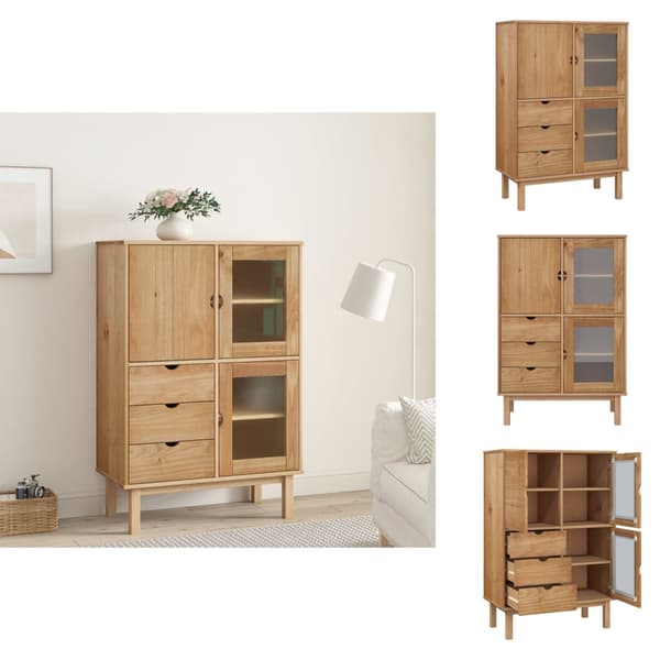Skænke - Living højskab OTTA 85x43x125 cm massivt fyrretræ