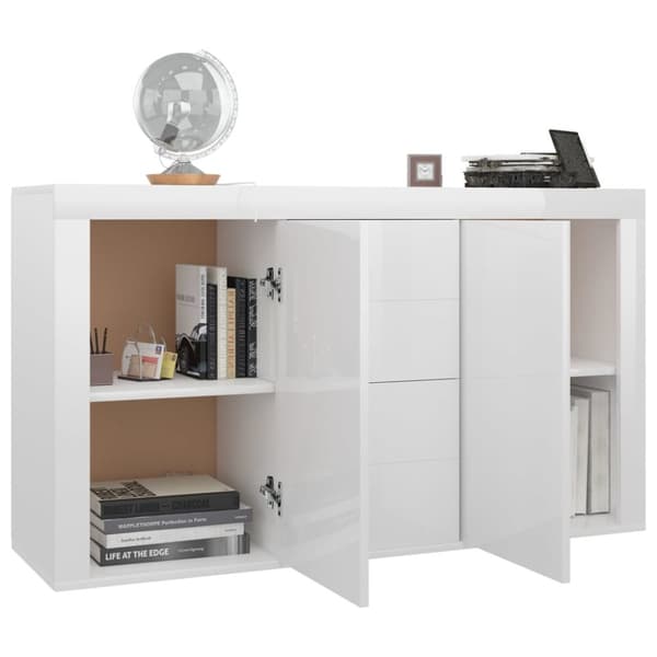 Skænke - Living skænk 120x36x69 cm spånplade hvid højglans