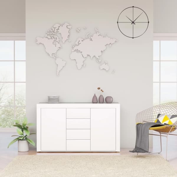 Skænke - Living skænk 120x36x69 cm spånplade hvid højglans