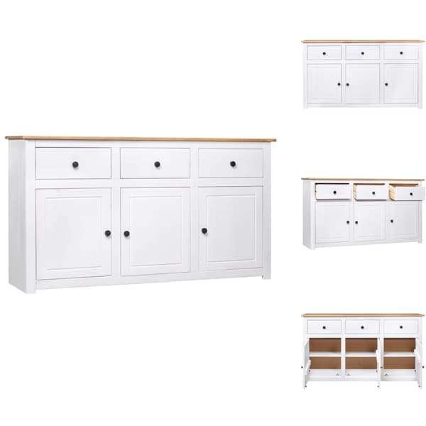 Skänkar & serveringsbord - Living Skänk vit 135x40x80 cm massiv furu panama