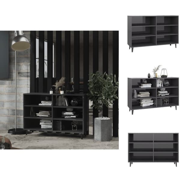 Skänkar & serveringsbord - Living Skänk grå högglans 103,5x35x70 cm konstruerat trä