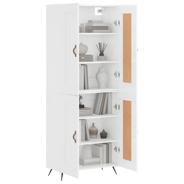Skänkar & serveringsbord - Living Högskåp högglans vit 69,5x34x180 cm konstruerat trä