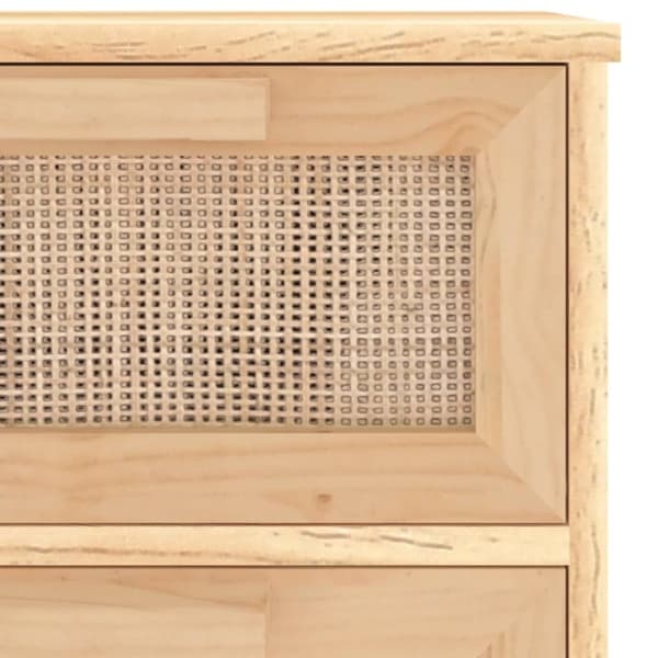 Skænke - Living skænk 40x30x90 cm massivt fyrretræ og naturlig rattan brun