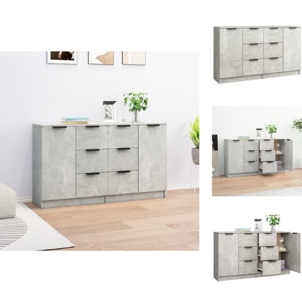 Tarjoilupöydät & senkit - Living Senkit 2 kpl betoninharmaa 60x30x70 cm tekninen puu