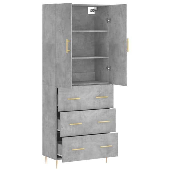 Skänkar & serveringsbord - Living Högskåp betonggrå 69,5x34x180 cm konstruerat trä