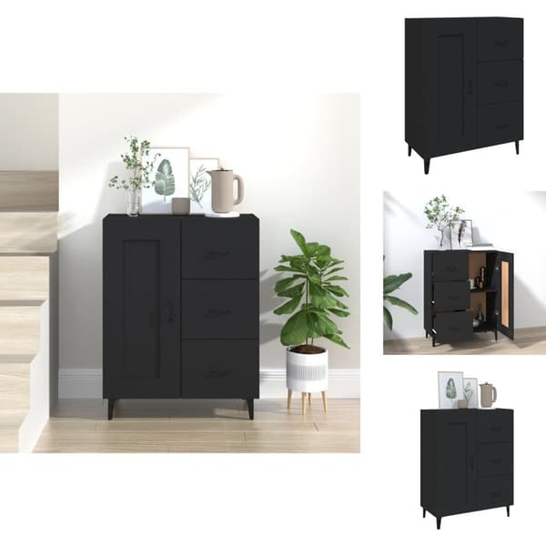 Skænke - Living skænk 69,5x34x90 cm konstrueret træ sort