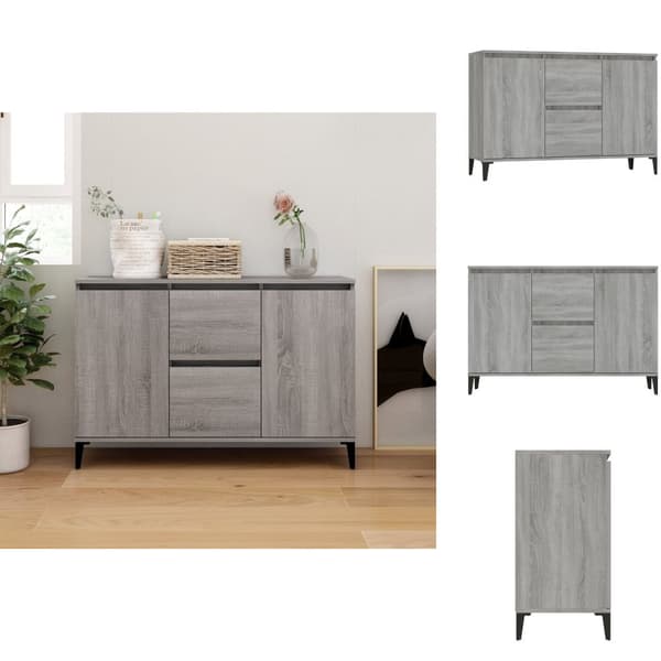 Skænke - Living skænk 104x35x70 cm konstrueret træ grå sonoma-eg