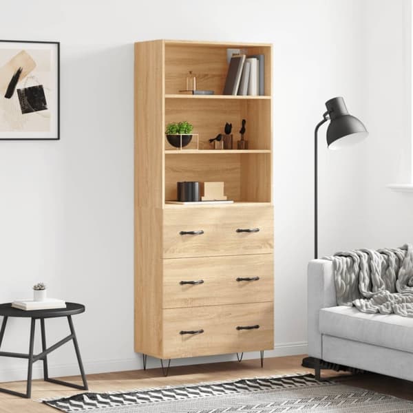 Tarjoilupöydät & senkit - Living Kaappi Sonoma tammi 69,5x34x180 cm tekninen puu
