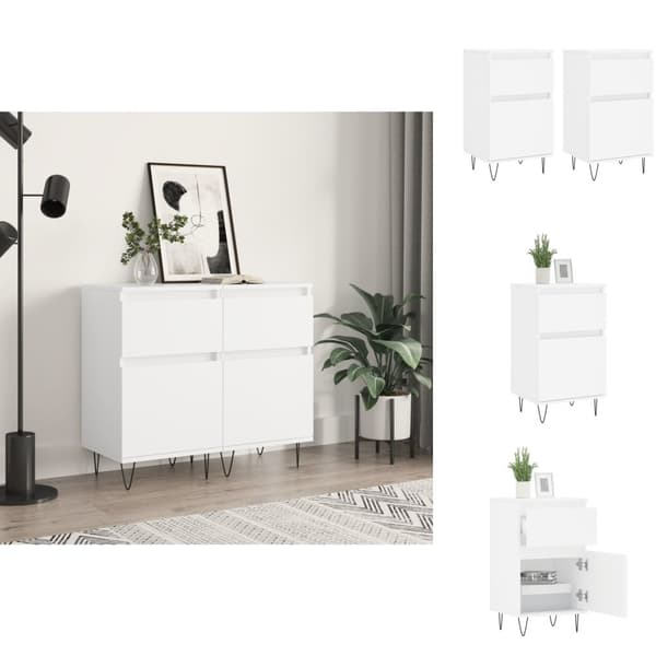 Tarjoilupöydät & senkit - Living Senkit 2 kpl valkoinen 40x35x70 cm tekninen puu
