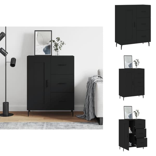Skænke - Living skænk 69,5x34x90 cm konstrueret træ sort