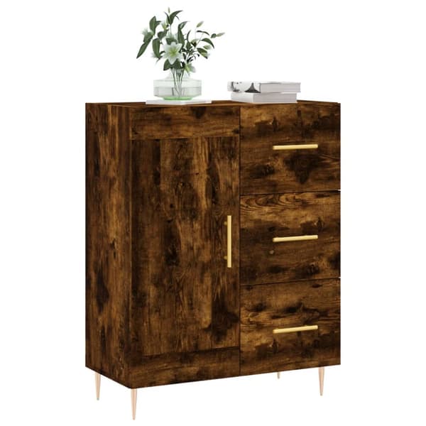 Skænke - Living skænk 69,5x34x90 cm konstrueret træ røget egetræsfarve