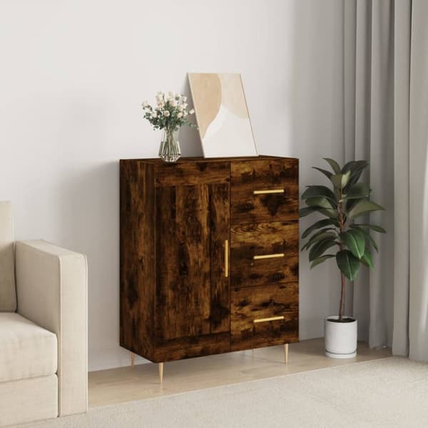 Skænke - Living skænk 69,5x34x90 cm konstrueret træ røget egetræsfarve