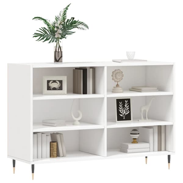 Skænke - Living skænk 103,5x35x70 cm konstrueret træ hvid højglans