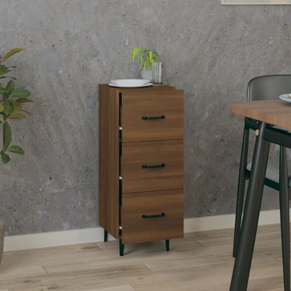 Skänkar & serveringsbord - Living Skänk brun ek 34,5x34x90 cm konstruerat trä