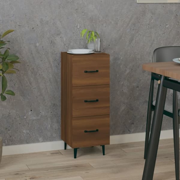 Skänkar & serveringsbord - Living Skänk brun ek 34,5x34x90 cm konstruerat trä