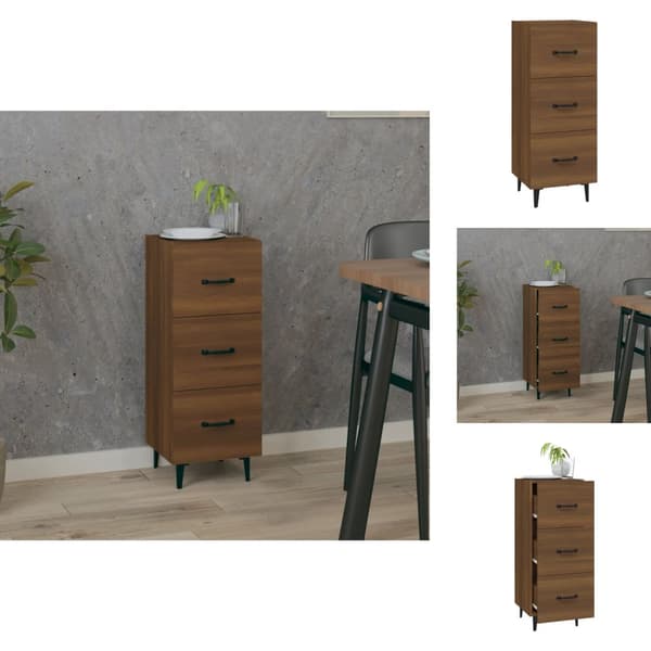 Skänkar & serveringsbord - Living Skänk brun ek 34,5x34x90 cm konstruerat trä