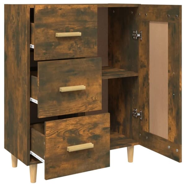 Skænke - Living skænk 69,5x34x90 cm konstrueret træ røget egetræsfarve