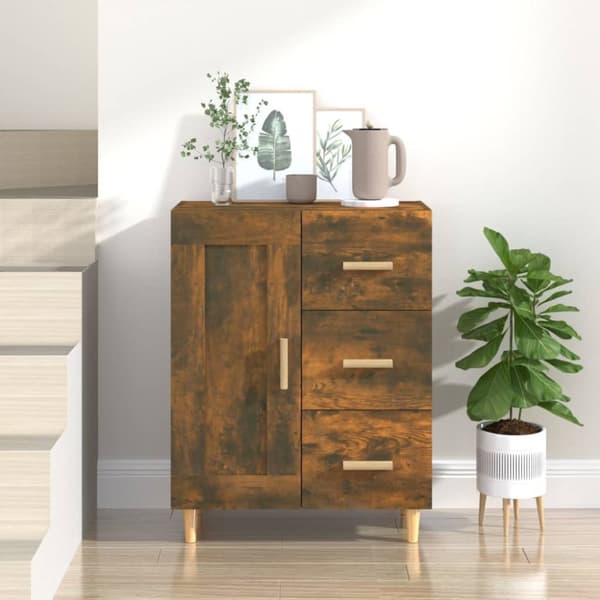 Skænke - Living skænk 69,5x34x90 cm konstrueret træ røget egetræsfarve