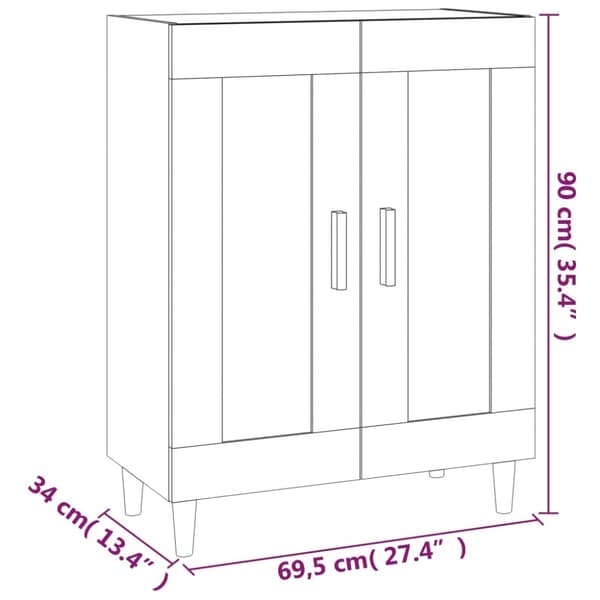 Skänkar & serveringsbord - Living Byrå brun ek 69,5x34x90 cm konstruerat trä