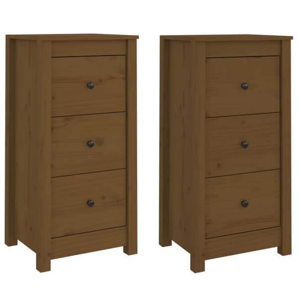 Skänkar & serveringsbord - Living Skänkar 2 st honungsbrun 40x35x80 cm massiv furu