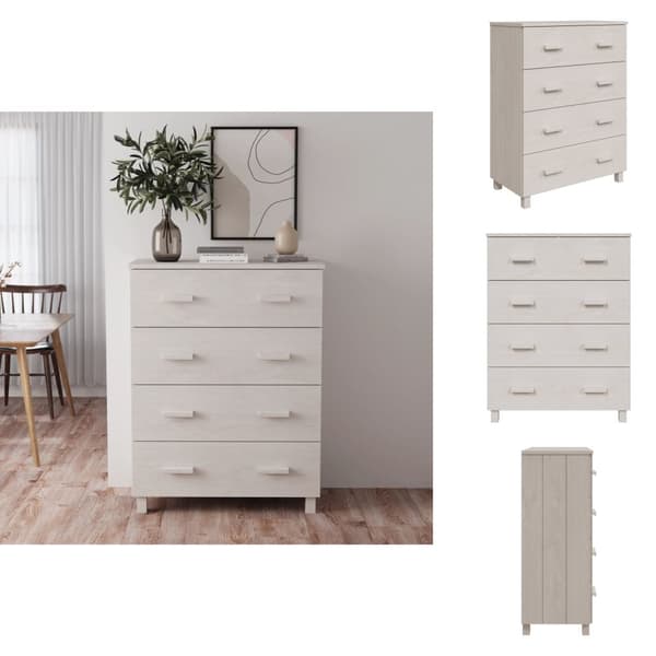 Skänkar & serveringsbord - Living Byrå HAMAR vit 79x40x103,5 cm massiv furu