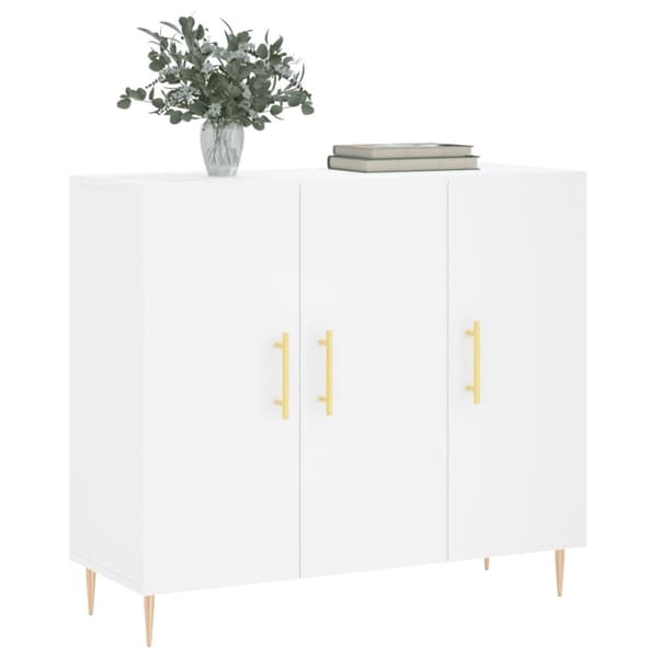 Skænke - Living skab 90x34x80 cm konstrueret træ hvid