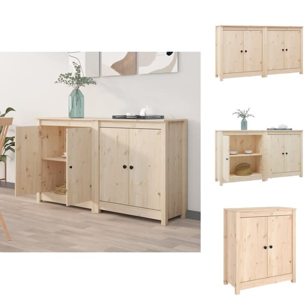 Tarjoilupöydät & senkit - Living Senkit 2 kpl 70x35x80 cm täysi mänty