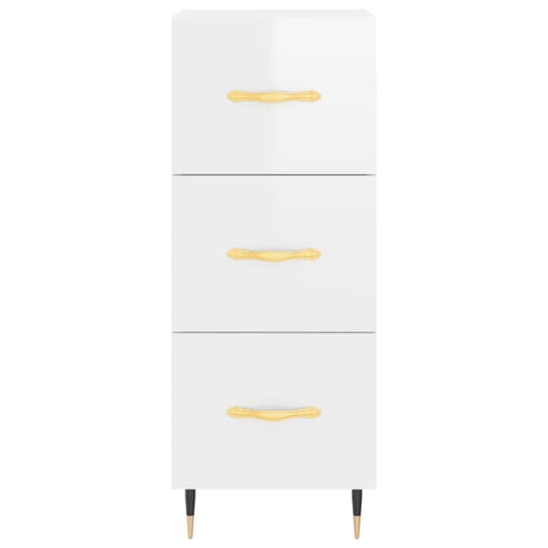 Skänkar & serveringsbord - Living Högskåp vit högglans 34,5x34x180 cm konstruerat trä