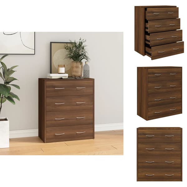 Skänkar & serveringsbord - Living Skänk med 4 lådor 60x30,5x71 cm brun ek