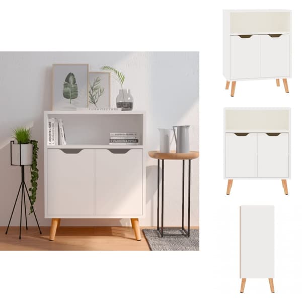 Skænke - Living skænk 60x30x72 cm konstrueret træ hvid højglans