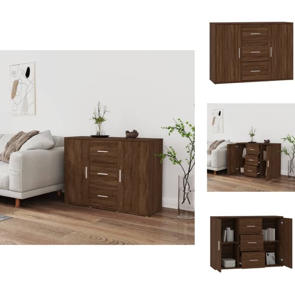 Skænke - Living skænk 91x29,5x65 cm konstrueret træ brun egetræsfarve