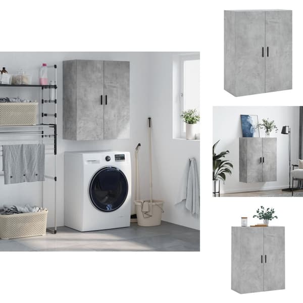 Skænke - Living væghængt skab 69,5x34x90 cm konstrueret træ betongrå