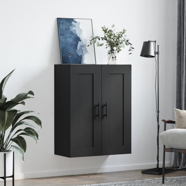 Skænke - Living vægskab 69,5x34x90 cm konstrueret træ sort