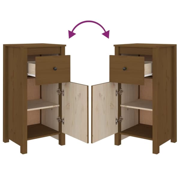 Tarjoilupöydät & senkit - Living Senkit 2 kpl hunajanruskea 40x35x80 cm täysi mänty