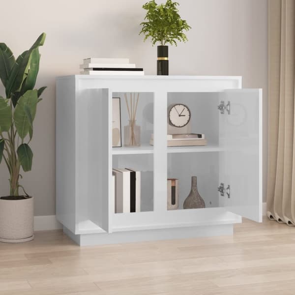 Skänkar & serveringsbord - Living Skänk vit högglans 80x34x75 cm konstruerat trä