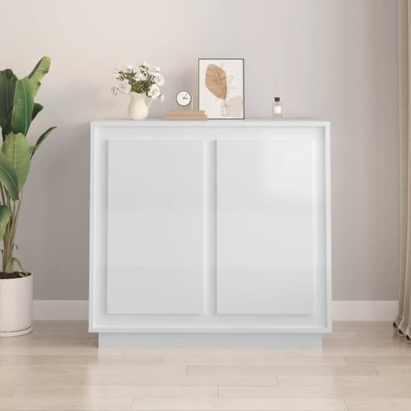 Skänkar & serveringsbord - Living Skänk vit högglans 80x34x75 cm konstruerat trä