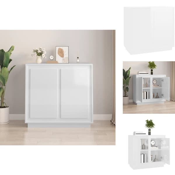 Skänkar & serveringsbord - Living Skänk vit högglans 80x34x75 cm konstruerat trä