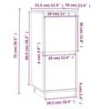 Pikkukuva 9 / 10: Tarjoilupöydät & senkit - Living Senkit 2 kpl musta 31,5x34x75 cm täysi mänty