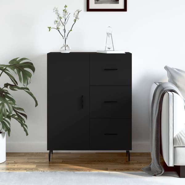 Skænke - Living skænk 69,5x34x90 cm konstrueret træ sort
