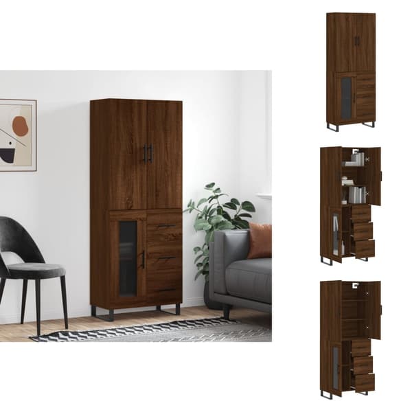 Tarjoilupöydät & senkit - Living Kaappi ruskea tammi 69,5x34x180 cm tekninen puu
