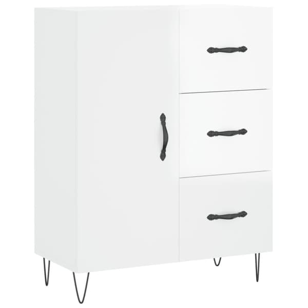 Skænke - Living skænk 69,5x34x90 cm konstrueret træ hvid højglans